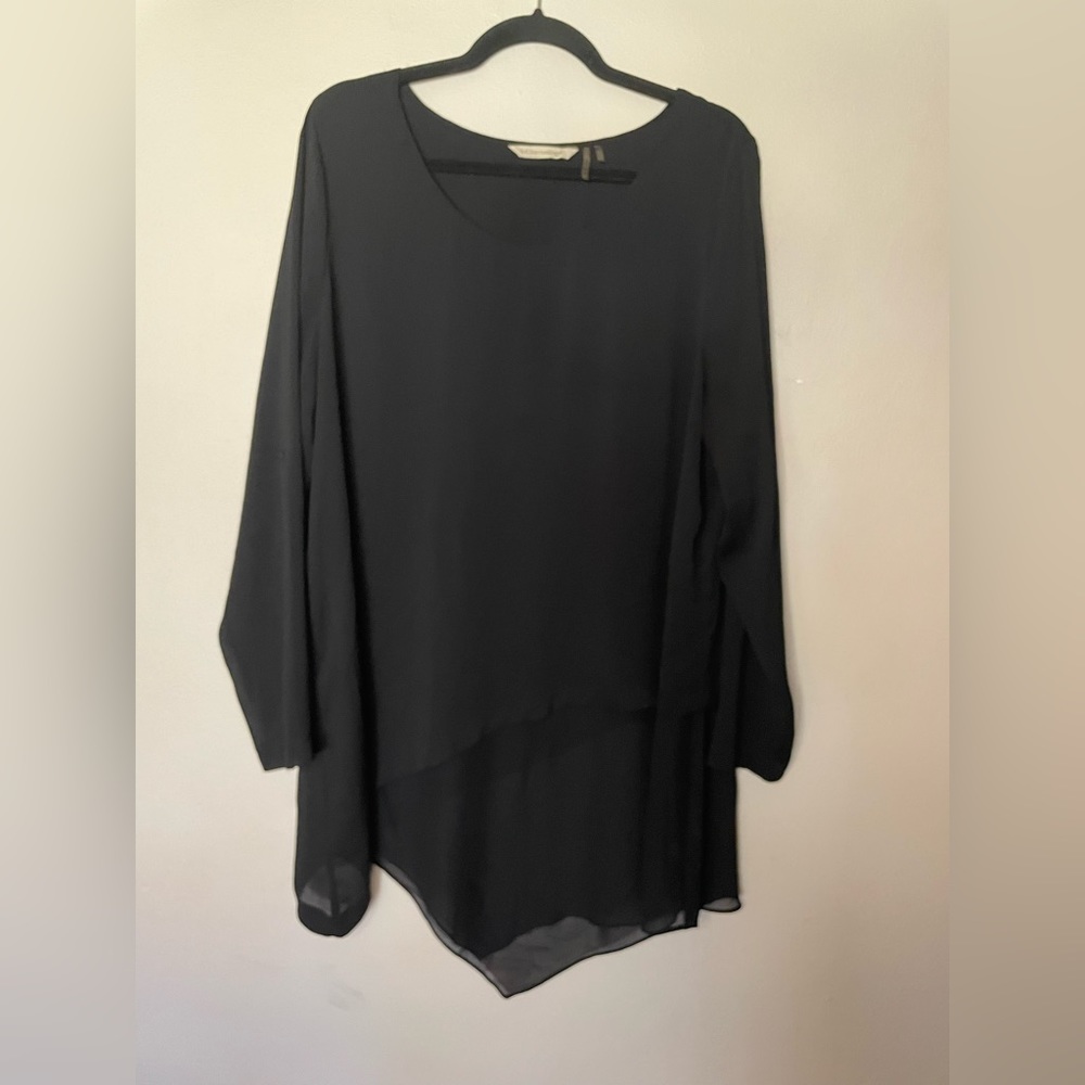 Soft Surroundings Black Mayfair Asymmetric Tunic Women’s Size XL